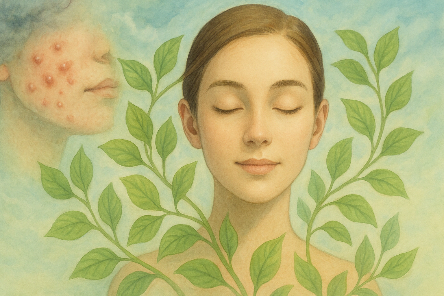How to Cure Acne: The Benefits of Witch Hazel Blog post illustration