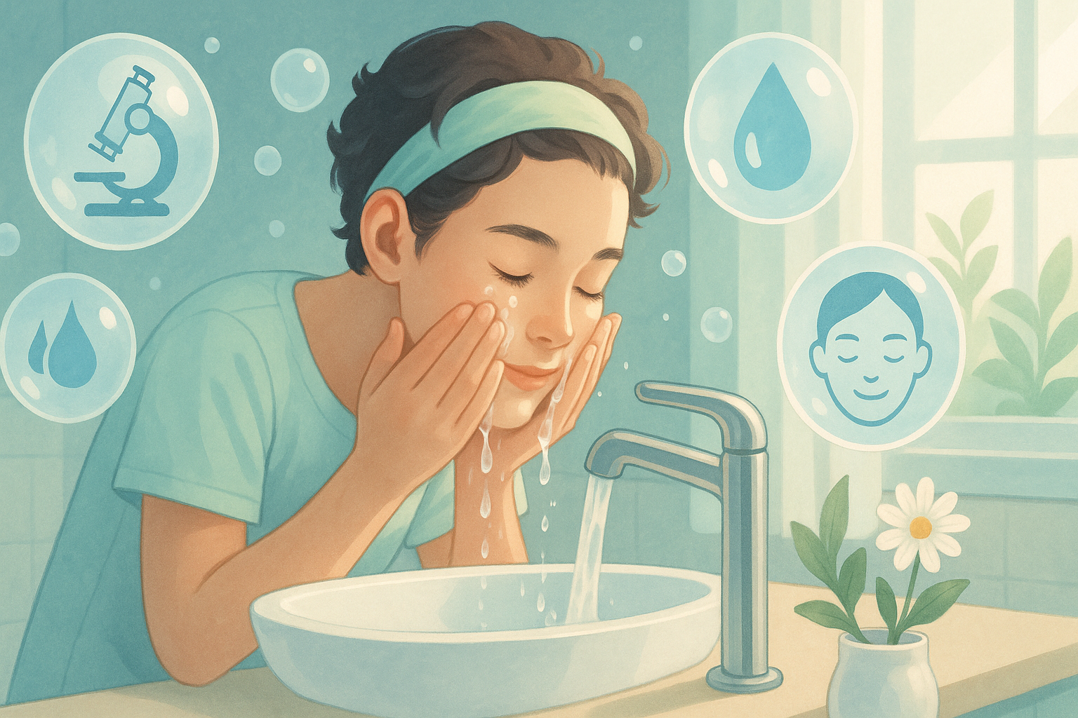 How to Cure Acne: The Role of Face Washing Blog post illustration