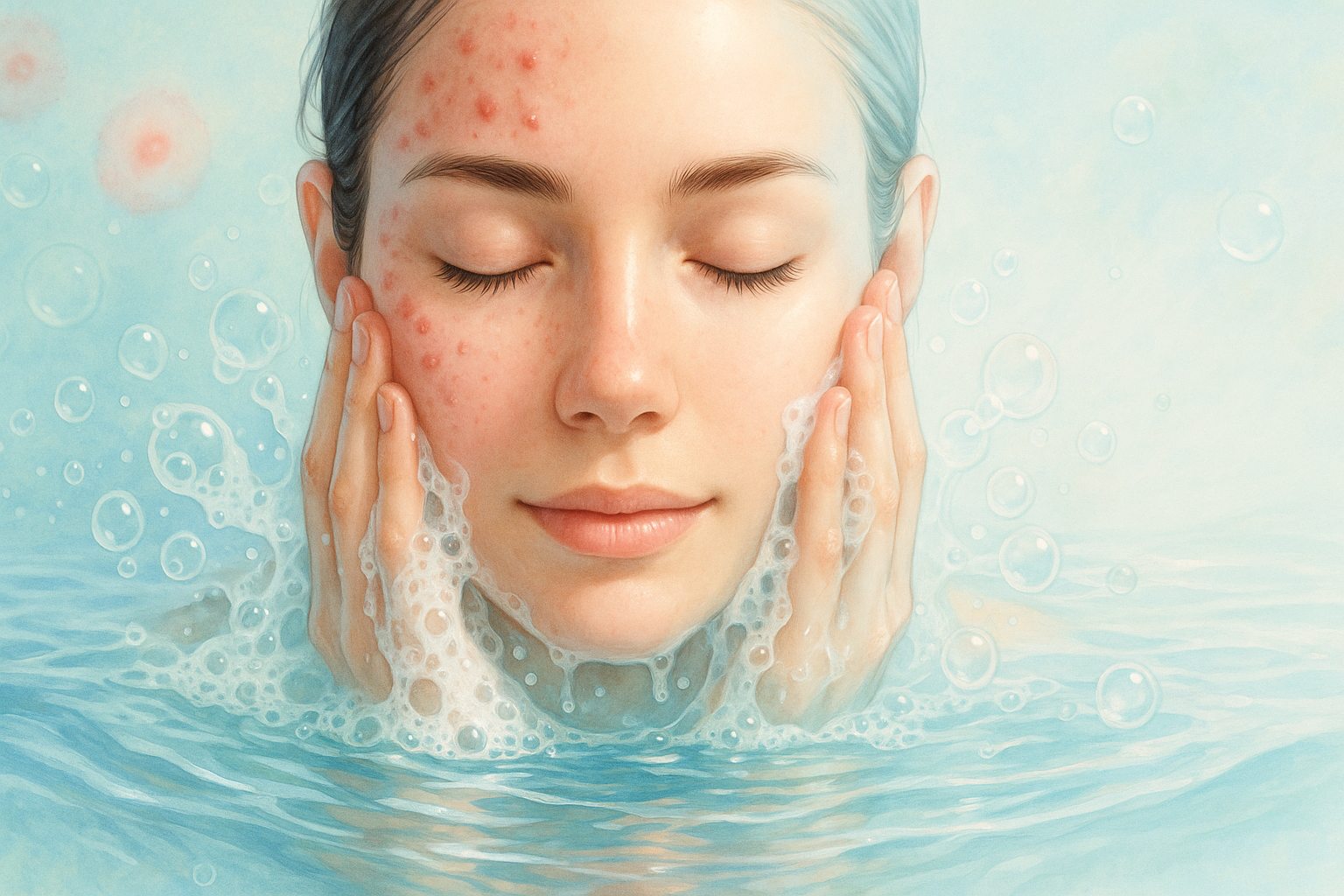 How to Cure Acne: The Role of Face Washing Blog post illustration