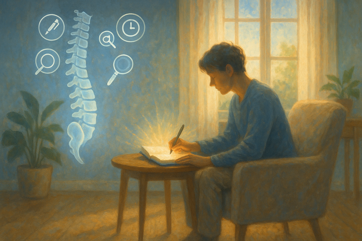 How to Use Journaling to Track and Manage Back Pain Blog post illustration
